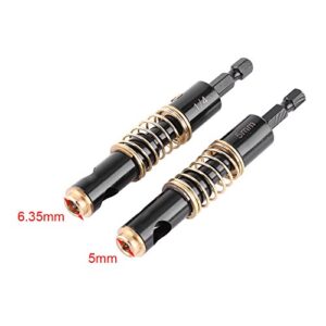 2pcs 5mm&1/4" Black Hinge Drill Bits Reaming Drilling Wood Plastic 1/4inch Hex Shank for Woodworking DIY(2pcs Combination)