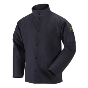 black stallion fbk9-30c flame-resistant cotton welding jacket, black, x-large