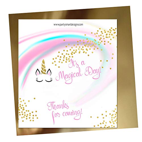 Unicorn candy bar wrappers - Set of 20 - Gold foil included - Girl Birthday Party - Baby Shower