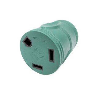 Parkworld 691586 RV 30 AMP Generator Adapter 3-Prong L5-30 Plug Male to TT-30 Receptacle Female (L5-30P to TT-30R, Deep Green)