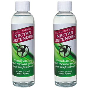 sapphire labs nectar defender - hummingbird nectar extender that prolongs the life of nectar for hummingbird feeders - it works exceptionally well during warm weather months - 2 pack