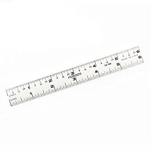 Fairgate 6" Standard Aluminum English Ruler 20-106 Made in USA