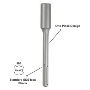 SDS-Max 18mm Diameter Shank Ground Rod Driver for 5/8 Inch and 3/4 Inch Ground Rods, Work with Bosch Dewalt Milwaukee Hilti and Other SDS Max Rotary Hammers and Demolition Hammers