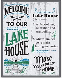 welcome to our lake house definition - great lake house decor, lake life art print, lake decorations for summer home, cabin decoration gift, 11x14 unframed typography wood style art print poster