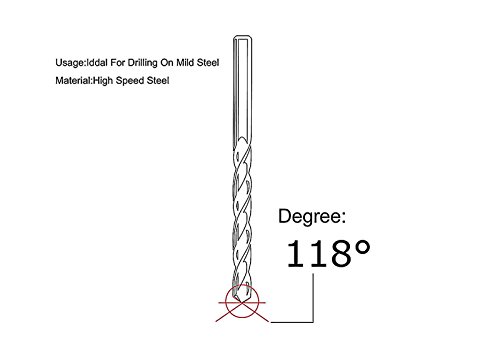 20pcs 7/64in x 2-5/8in, HSS Titanium Coated Drill Bits, Jobber Length, Straight Shank, Metal Drill for General Purpose