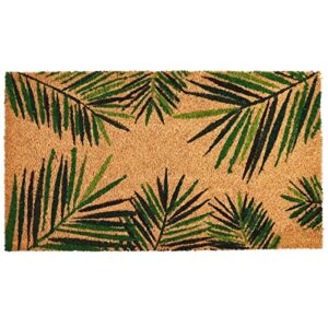 juvale tropical welcome mat for outdoor entrance, coco coir palm leaf plant doormat for front porch, patio (30 x 17 in)