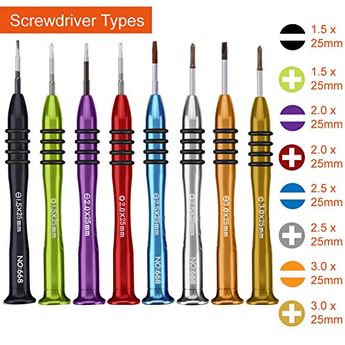 Paxcoo Precision Screwdriver Set of 8 - Magnetic Professional Repair Tool Kit for Glasses, Electronics and Watch Repair