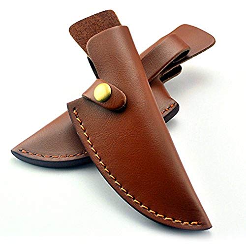 Aibote Fixed Blade Knife Sheath Leather Scabbard Knives Holder With Belt Loop Sheaths Pocket Hunting Tactical Holster Bag(1pc in Package）