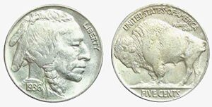 1936 various mint marks circulated buffalo (indian head) nickel w clear date! historic coin, best price! 5c f-vf