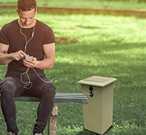 SuperCharge7™ Solar Powered USB Charging Station in Weathered Bronze, Cell Phone Charger, Outdoor, Weatherproof