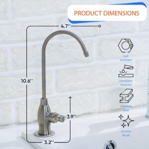 Aquaboon Water Filter Purifier Faucet for Any RO Unit or Water Filtration System (Contemporary, Brushed Nickel)