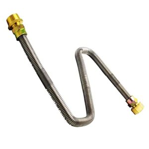 mensi non-whistle 3/8" female flre with 1/2" adapter flexible flex gas line for lpg and ng fire pit hose connection kit in 24" length