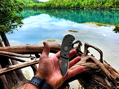 Best.Buy.Damascus1 Pocket knife 440c Steel Black knife Folding Knife Hunting Gear Pocket knife for men Hunting Knife Gifts For Men