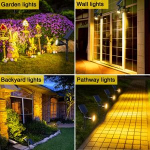 ROSHWEY Solar Spot Lights Outdoor Spotlight 18 LED Waterproof Landscape Spotlight for Garden Lawn Backyard Patio Porch Wall Deck Garage (WarmWhite- 2 Pack)