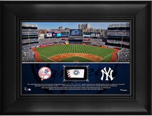 new york yankees framed 5" x 7" stadium collage with a piece of game-used baseball - mlb team plaques and collages