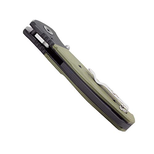 Bear OPS Bear Swipe IV, 3-1/4-inch Blade, 14C28N Sandvik Stainless Steel, OD Green G10 Handle, Assisted Opening with Reversible Pocket Clip (A-400-B4-P)