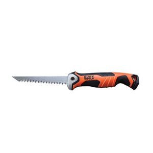 klein tools 31737 folding jab saw / drywall saw, hand saw with lockback at 180 and 125 degrees and tether hole