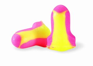 howard leight by honeywell laser lite high visibility disposable foam earplugs, (contains 25 single bags)