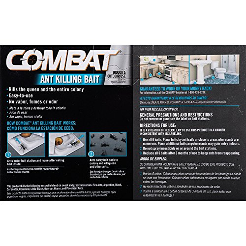 Combat 023400459018 Ant Killing Bait Stations, 6 Count (3 Pack).