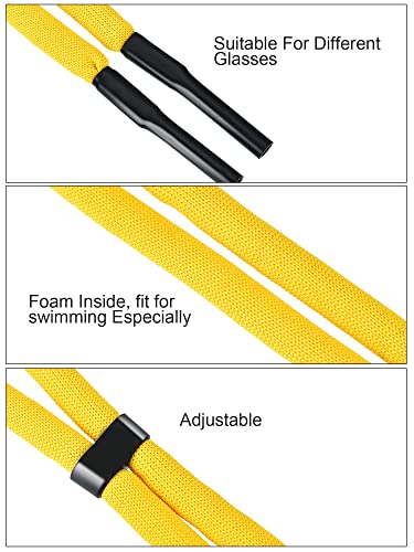 Gejoy 8 Pieces Adjustable Sunglasses Straps Floating Foam Glasses Straps Sports Eyeglass Retainer and 2 Pieces Glasses Cleaning Cloth for Sports Outdoor Activities