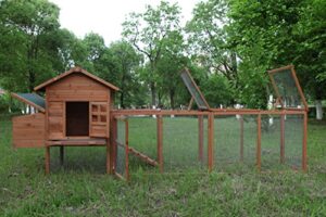 ecolinear 120'' chicken coop w/run cage outdoor hen house for 2-6 chickens hutch poultry pet wooden coop nest box garden backyard