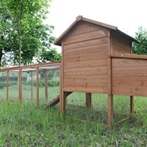 ECOLINEAR 120'' Chicken Coop w/Run Cage Outdoor Hen House for 2-6 Chickens Hutch Poultry Pet Wooden Coop Nest Box Garden Backyard