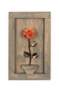 personalized gift - framed copper rose for 7th wedding anniversary