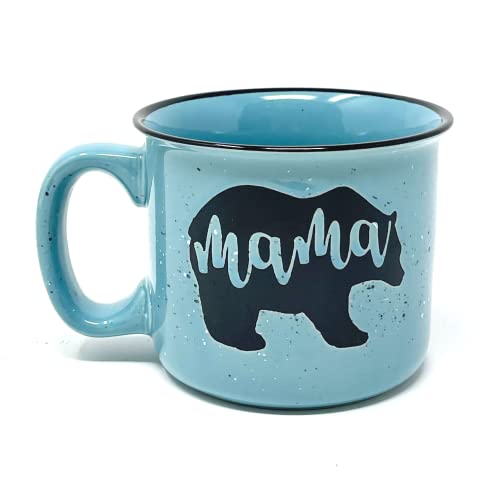 Mama Bear Coffee Mug for Mom, Mother, Women, Wife - Unique Fun Gifts for Her, Mother's Day, Christmas (Teal)