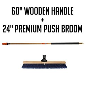 SWOPT 24” Premium Multi-Surface Push Broom Head — Cleaning Head Interchangeable with All SWOPT Cleaning Products for More Efficient Cleaning and Storage — Indoor and Outdoor Push Broom