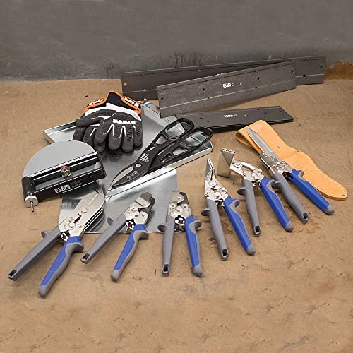 Klein Tools 86520 5 Blade Crimper for Ductwork, Pipe and Sheet Metal Crimps 24 gauge Steel, 28 gauge Stainless