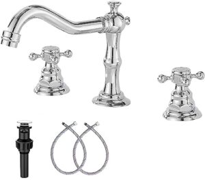 ggstudy two handles 3 holes 8-16 inch widespread bathroom sink faucet chrome basin mixer tap
