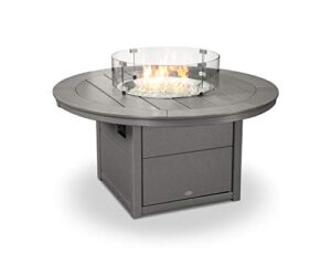 polywood® round 48" fire pit table (slate grey)