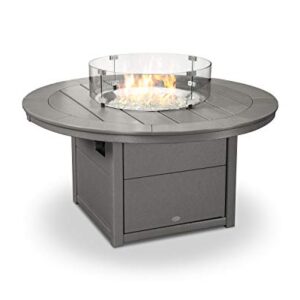 POLYWOOD® Round 48" Fire Pit Table (Slate Grey)