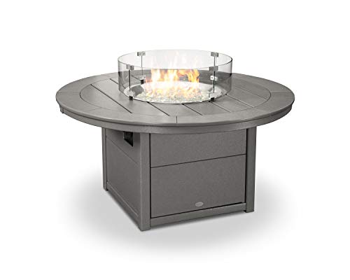 POLYWOOD® Round 48" Fire Pit Table (Slate Grey)