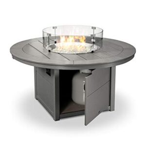 POLYWOOD® Round 48" Fire Pit Table (Slate Grey)