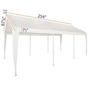 Impact Canopy Replacement Top with Leg Skirts for 10X20 Carport Canopy, White