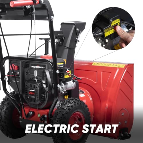 PowerSmart Snow Blower Gas Powered 26-Inch 2-Stage 212cc Engine with Electric Starter, LED Headlight, Self Propelled Snowblower PS26