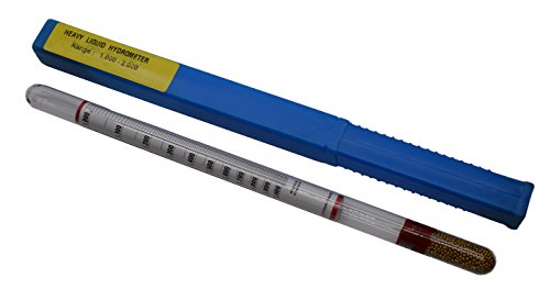 EISCO Laboratory Hydrometer - Specific Gravity, Heavy Liquids, Range 1.000 to 2.000 x 0.010 - Includes Protective Case - Eisco Labs