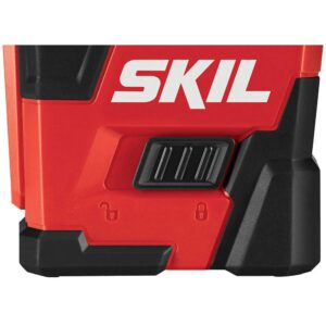 SKIL 65ft. 360° Red Self-Leveling Cross Line Laser Level with Horizontal and Vertical Lines Rechargeable Lithium Battery USB Charging Port, Compact Tripod & Carry Bag Included - LL932201