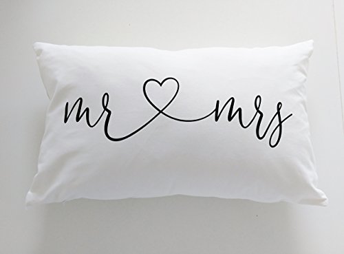 Mr Mrs Gift Pillow Gift Mr and Mrs Pillow Cover Bedroom Decor Master Bedroom Throw Pillow with Words Quotes