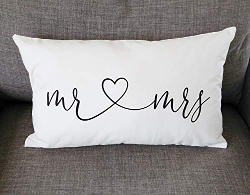 Mr Mrs Gift Pillow Gift Mr and Mrs Pillow Cover Bedroom Decor Master Bedroom Throw Pillow with Words Quotes