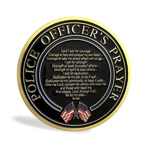 ASmileIndeep Police Officer Prayer Coin St. Michael Patron Saint Law Enforcement Military Challenge Coin