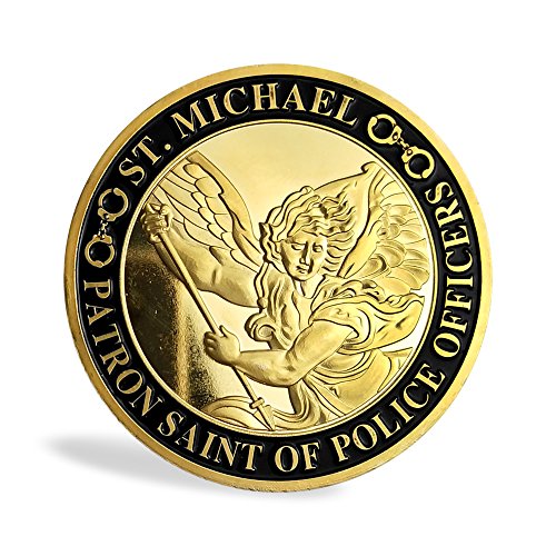 ASmileIndeep Police Officer Prayer Coin St. Michael Patron Saint Law Enforcement Military Challenge Coin