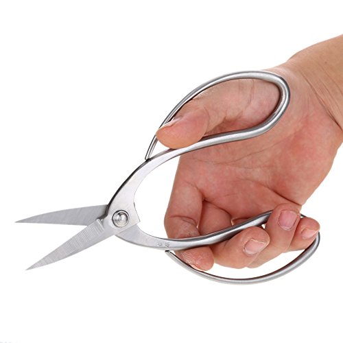 GLOGLOW Bonsai Scissors, 7.5 Inch Stainless Steel Root Branch Pruning Shear for Garden Arranging Flowers, Trimming Plants