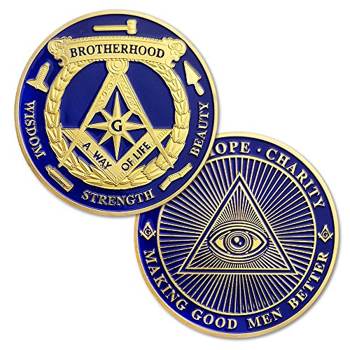 Masonic Challenge Coin Blue Lodge Freemasonry Coin