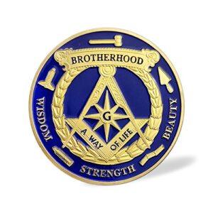 Masonic Challenge Coin Blue Lodge Freemasonry Coin