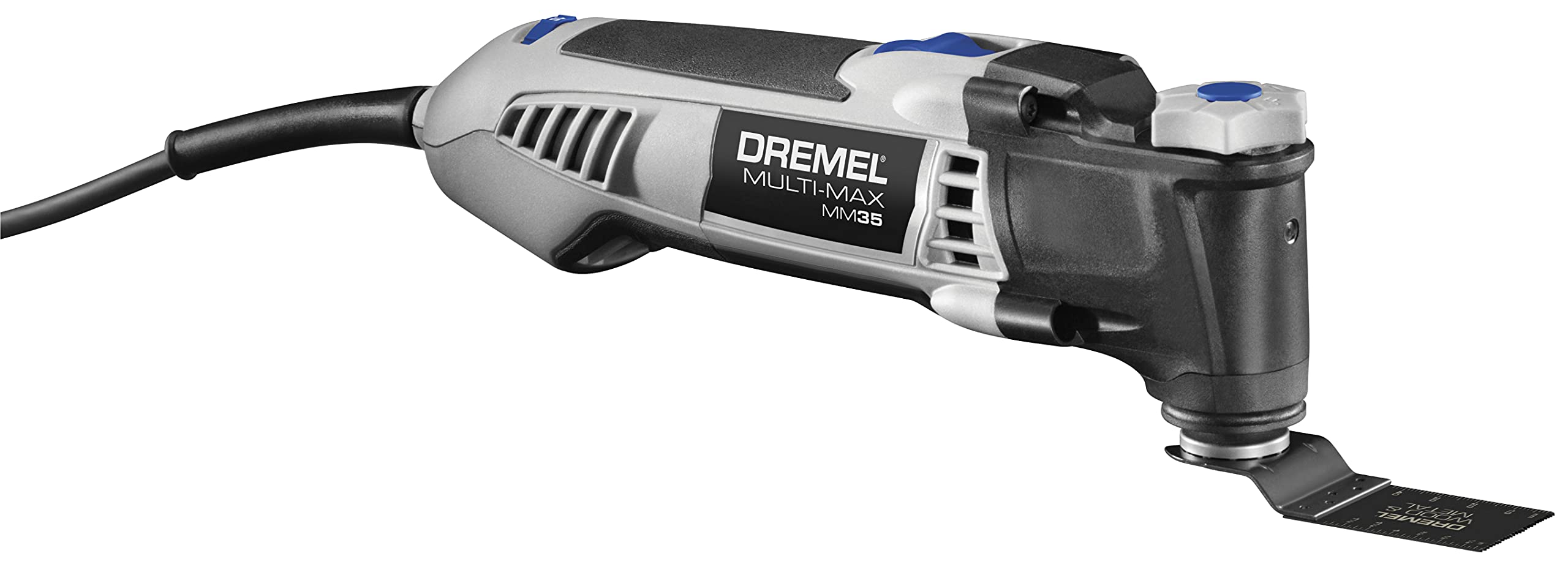 Dremel Multi-Max 3.5 Amp Oscillating Tool Kit with Tool-LESS Accessory Change- Multitool with 12 Accessories- Compact Head & Angled Body- Drywall, Nails, Remove Grout & Sanding- MM35-01