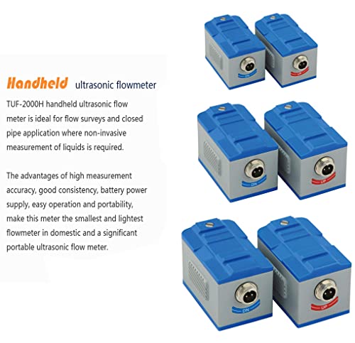 CNYST Ultrasonic Flow Meter Liquid Flowmeter TUF-2000H with 3 Size Transducer for Pipe Diameter DN25 to 6000mm LCD Display Max Liquid Temperature 90 Degrees Celsius