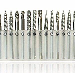 20 Pieces 1/8" Shank Tungsten Steel HSS Routing Router Drill Bits Set Rotary Burr for Dremel Tools Engraving Wood Working Tools