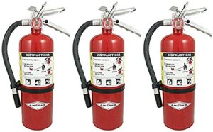 amerex b500, 5lb abc dry chemical class a b c fire extinguisher (3, 7.25" w x 4.25" d x 15.25" h)
